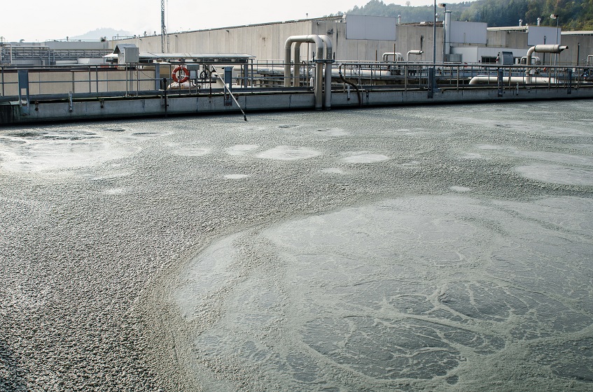 waste water treatment with biological mud pool